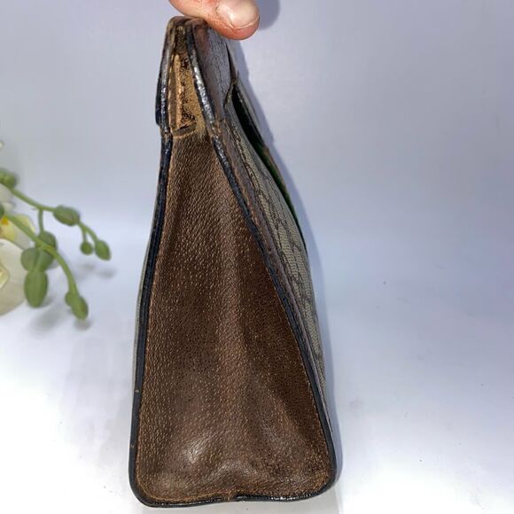 💎Gorgeous💎 Authentic GUCCI Web Sherry Line GG Logo Canvas/Leather Clut… - Picture 4 of 15